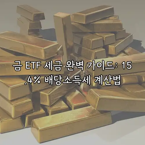 금 ETF 세금 완벽 가이드: 15.4% 배당소득세 계산법