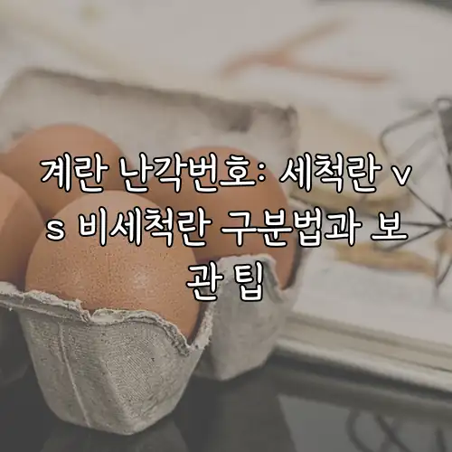 계란 난각번호: 세척란 vs 비세척란 구분법과 보관 팁