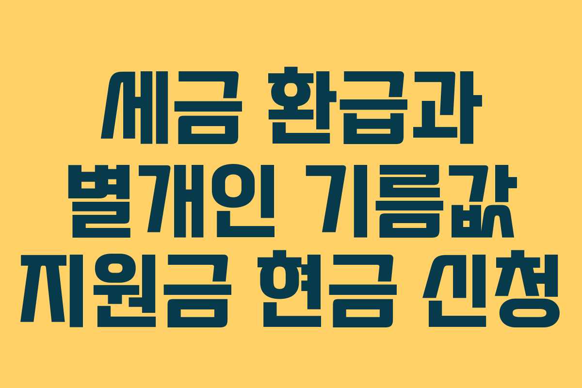 세금 환급과 별개인 기름값 지원금 현금 신청
