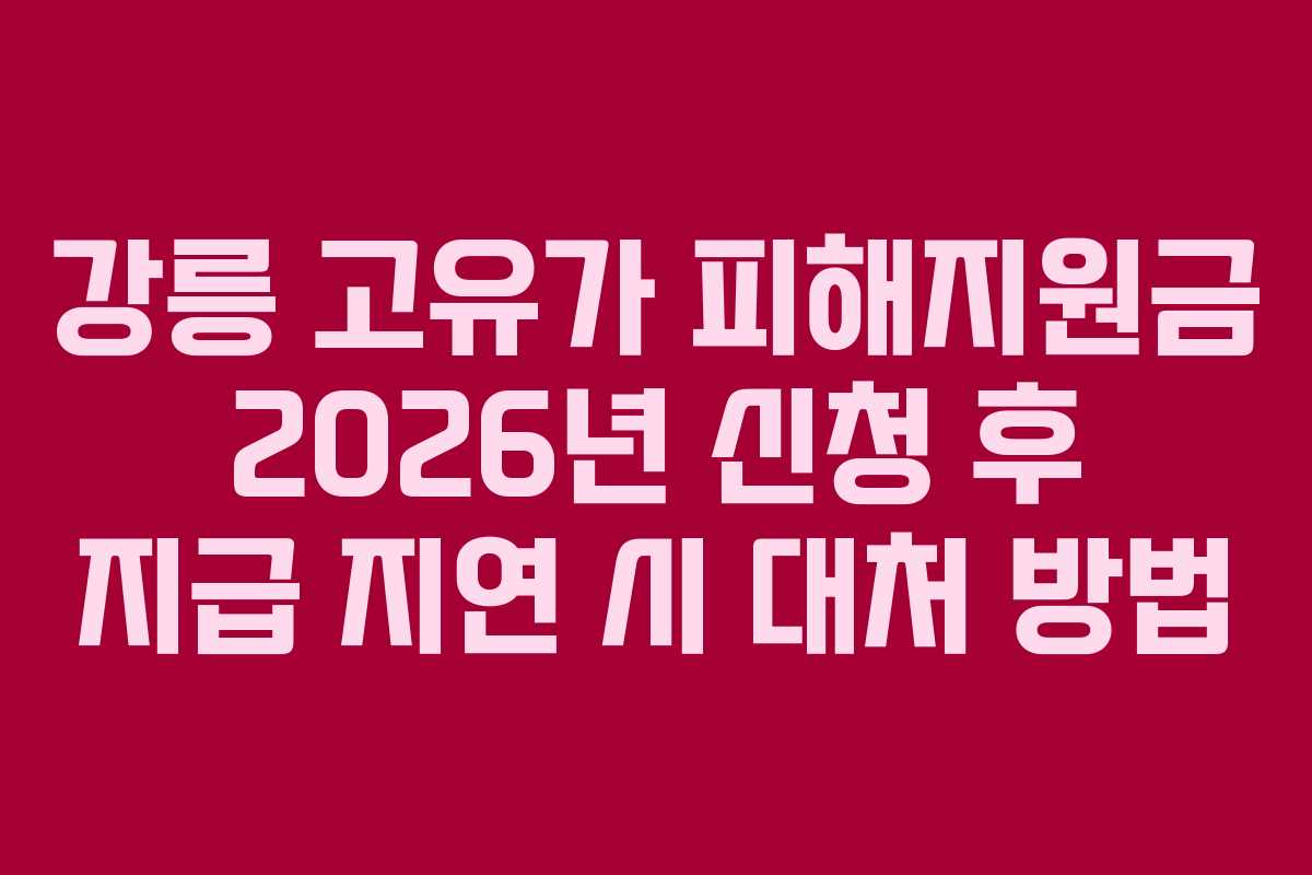 강릉-고유가-피해지원금-2026년-신청-후-지급-지연-시-대처-방법