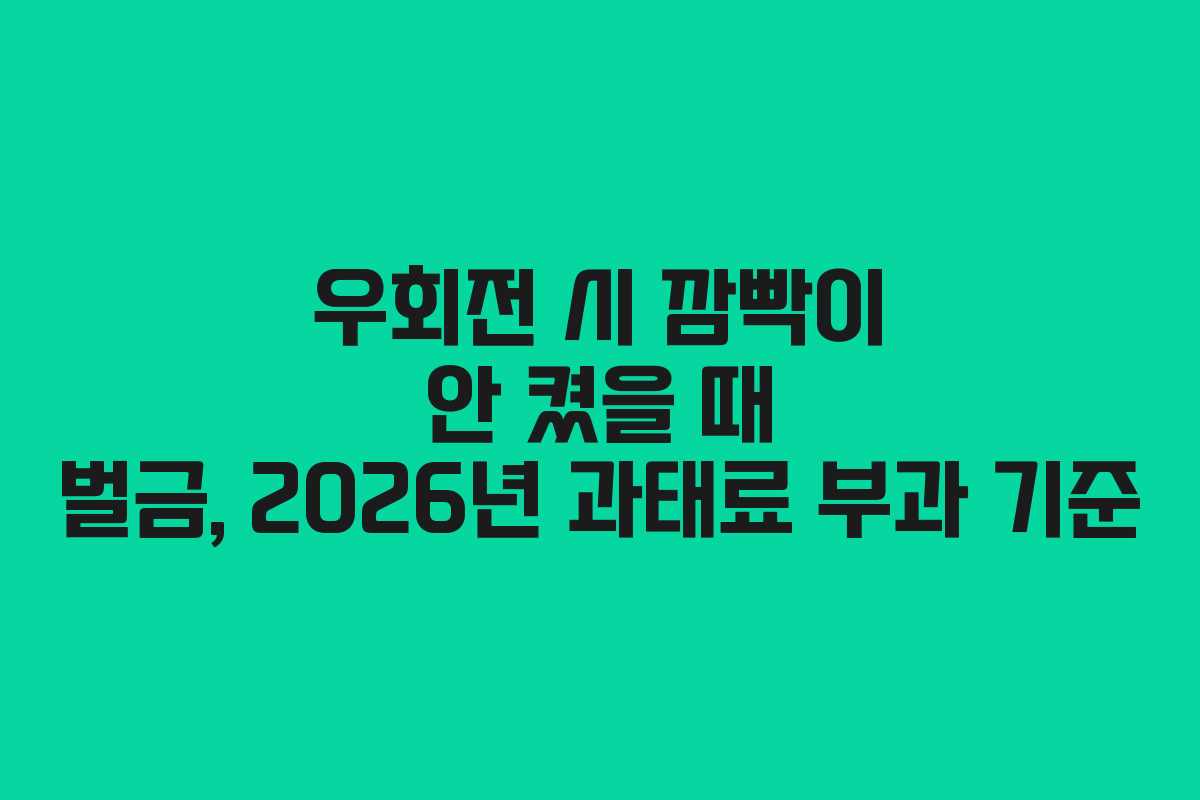 우회전-시-깜빡이-안-켰을-때-벌금,-2026년-과태료-부과-기준