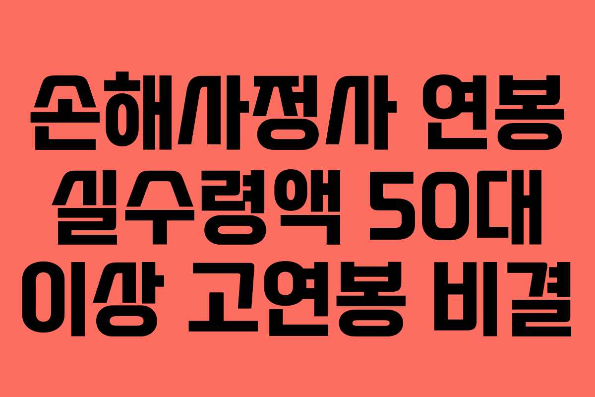 손해사정사-연봉-실수령액-50대-이상-고연봉-비결