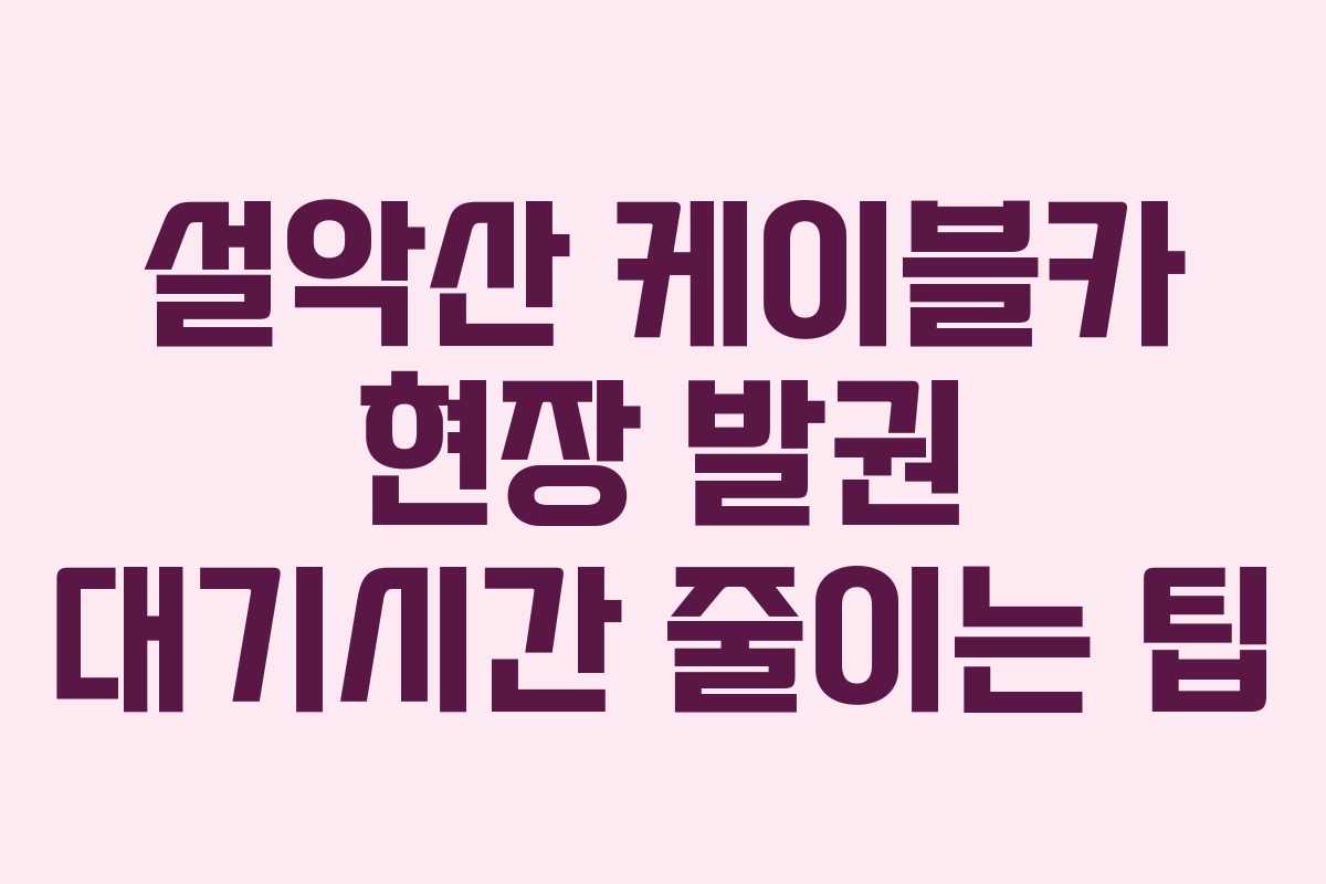 설악산-케이블카-현장-발권-대기시간-줄이는-팁