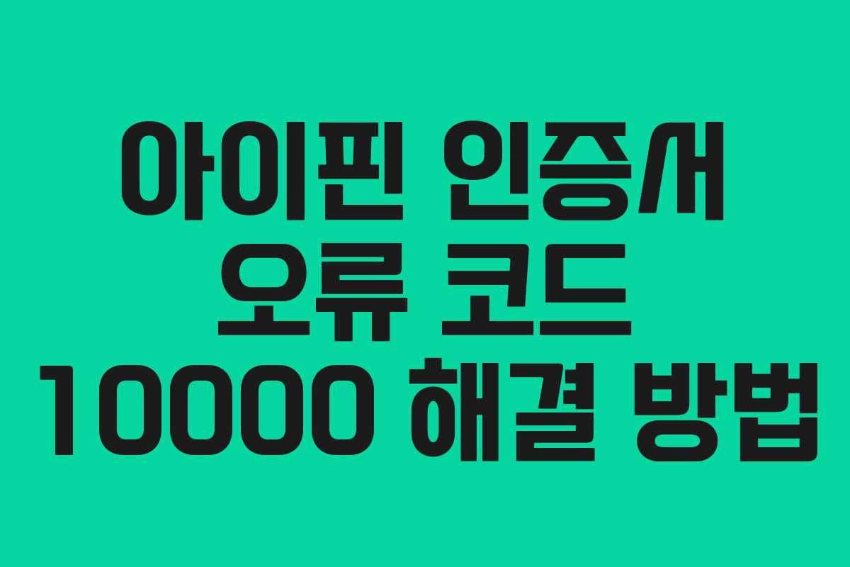 아이핀-인증서-오류-코드-10000-해결-방법