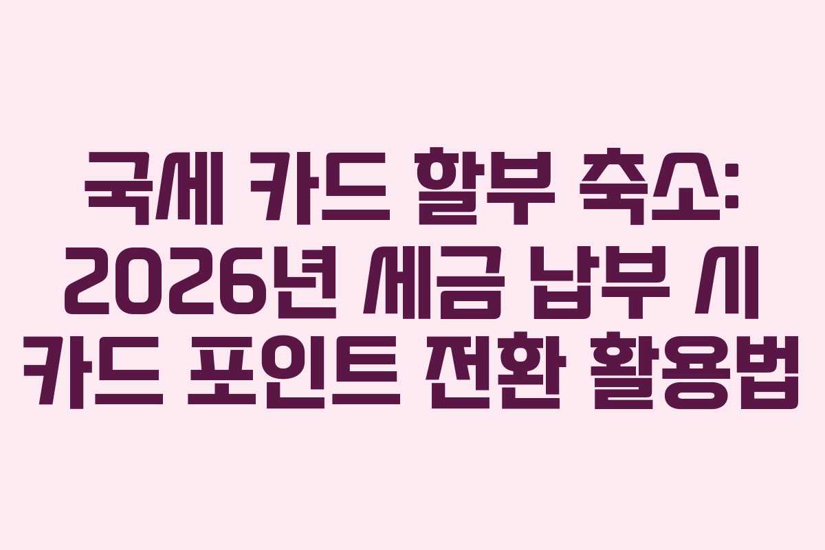 국세-카드-할부-축소-2026년-세금-납부-시-카드-포인트-전환-활용법