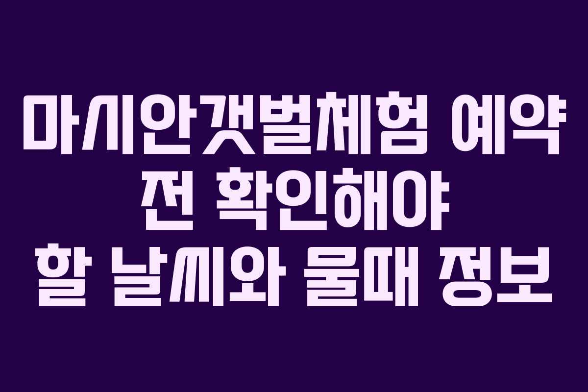 마시안갯벌체험-예약-전-확인해야-할-날씨와-물때-정보
