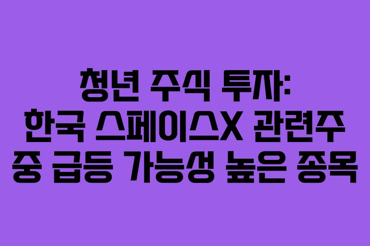 청년-주식-투자-한국-스페이스X-관련주-중-급등-가능성-높은-종목