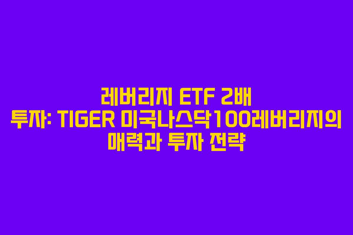 레버리지-ETF-2배-투자-TIGER-미국나스닥100레버리지의-매력과-투자-전략