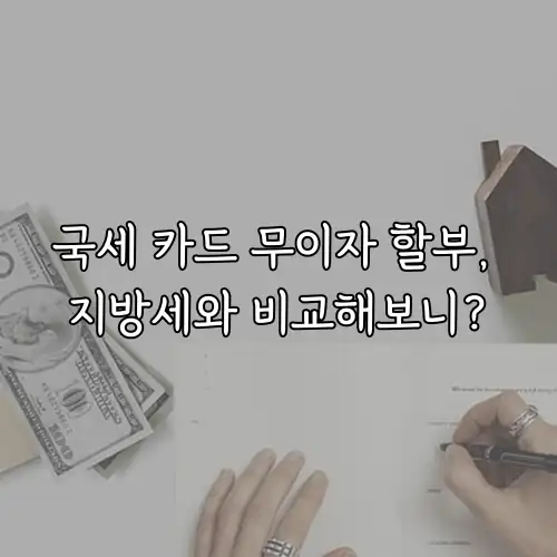 국세 카드 무이자 할부, 지방세와 비교해보니?