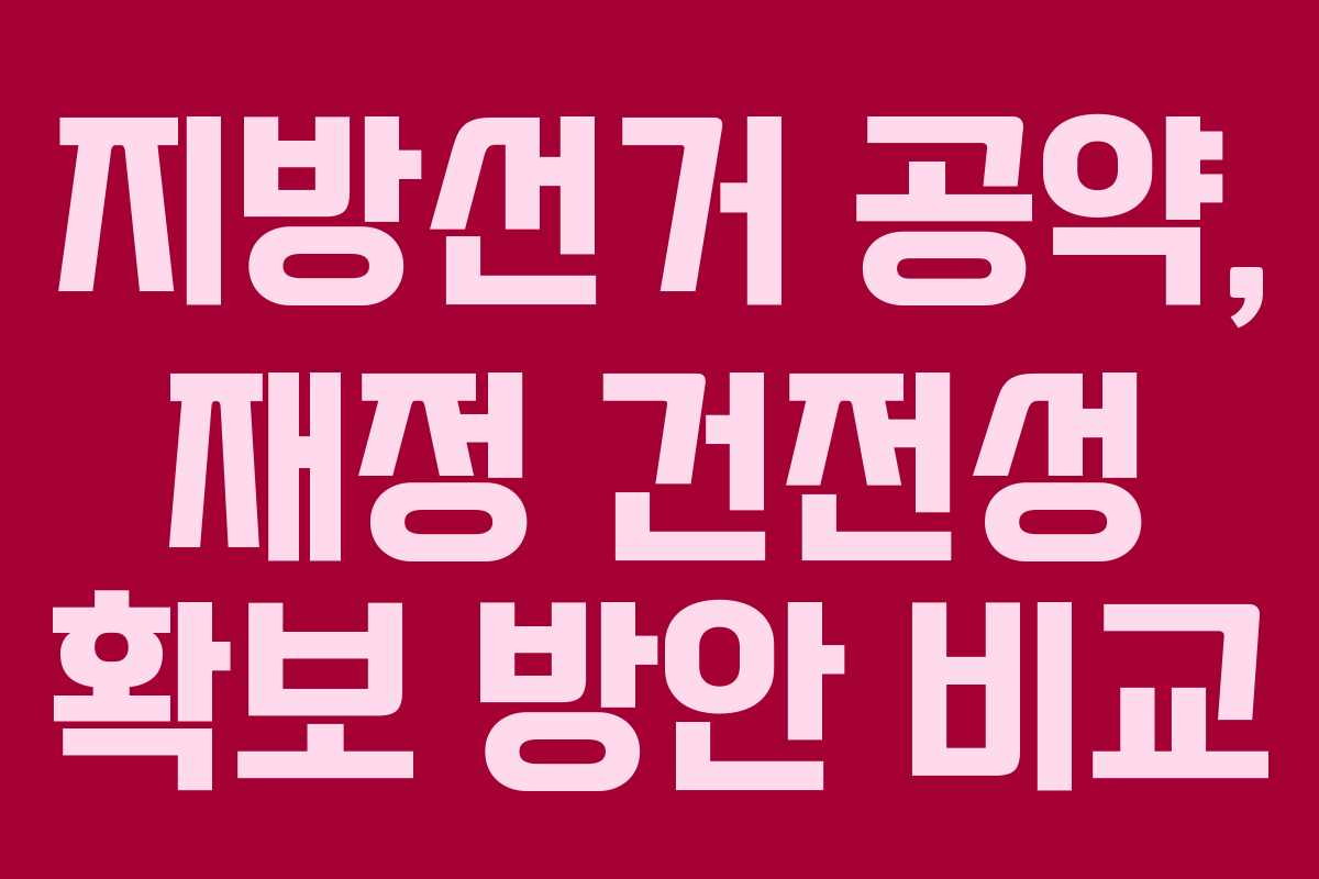 지방선거-공약,-재정-건전성-확보-방안-비교
