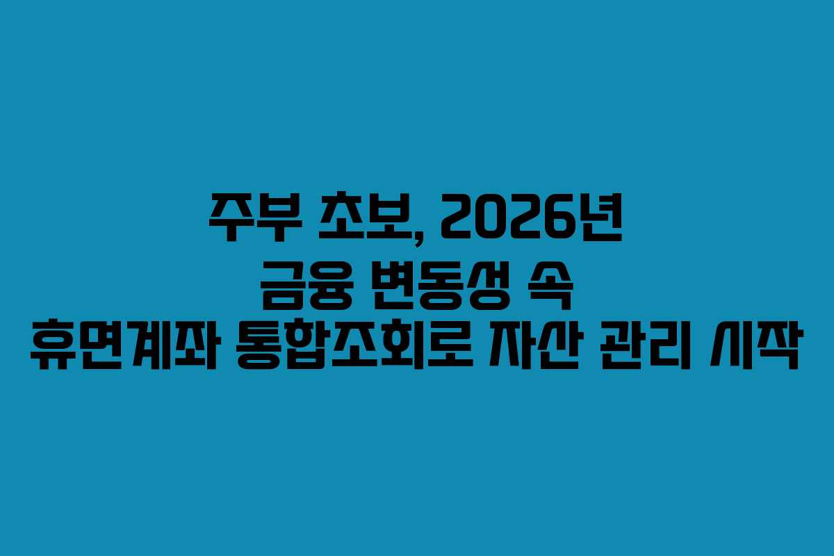 주부-초보,-2026년-금융-변동성-속-휴면계좌-통합조회로-자산-관리-시작