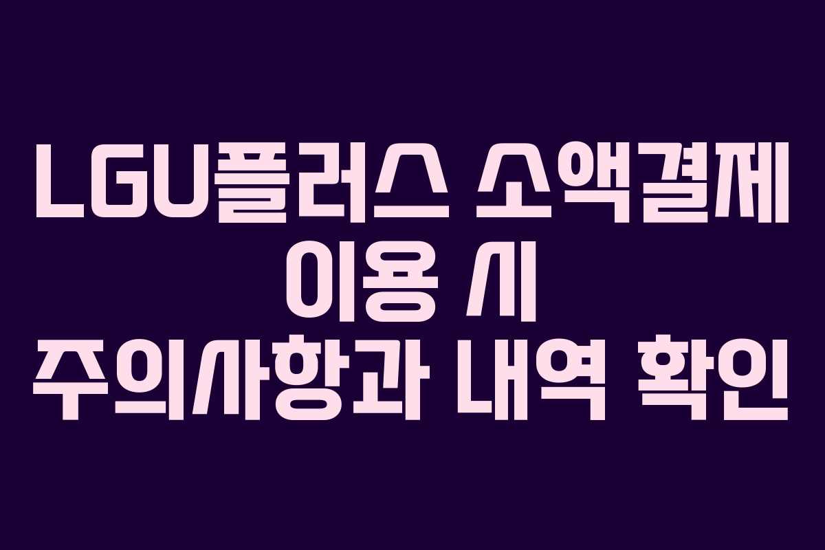 LGU플러스-소액결제-이용-시-주의사항과-내역-확인