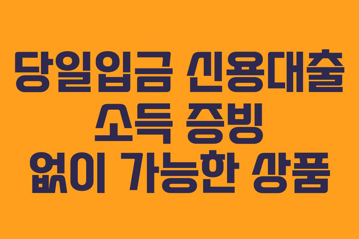 당일입금-신용대출-소득-증빙-없이-가능한-상품