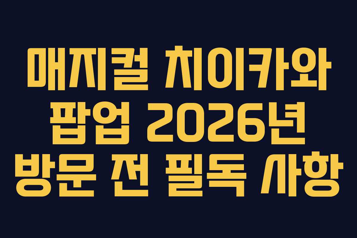 매지컬-치이카와-팝업-2026년-방문-전-필독-사항