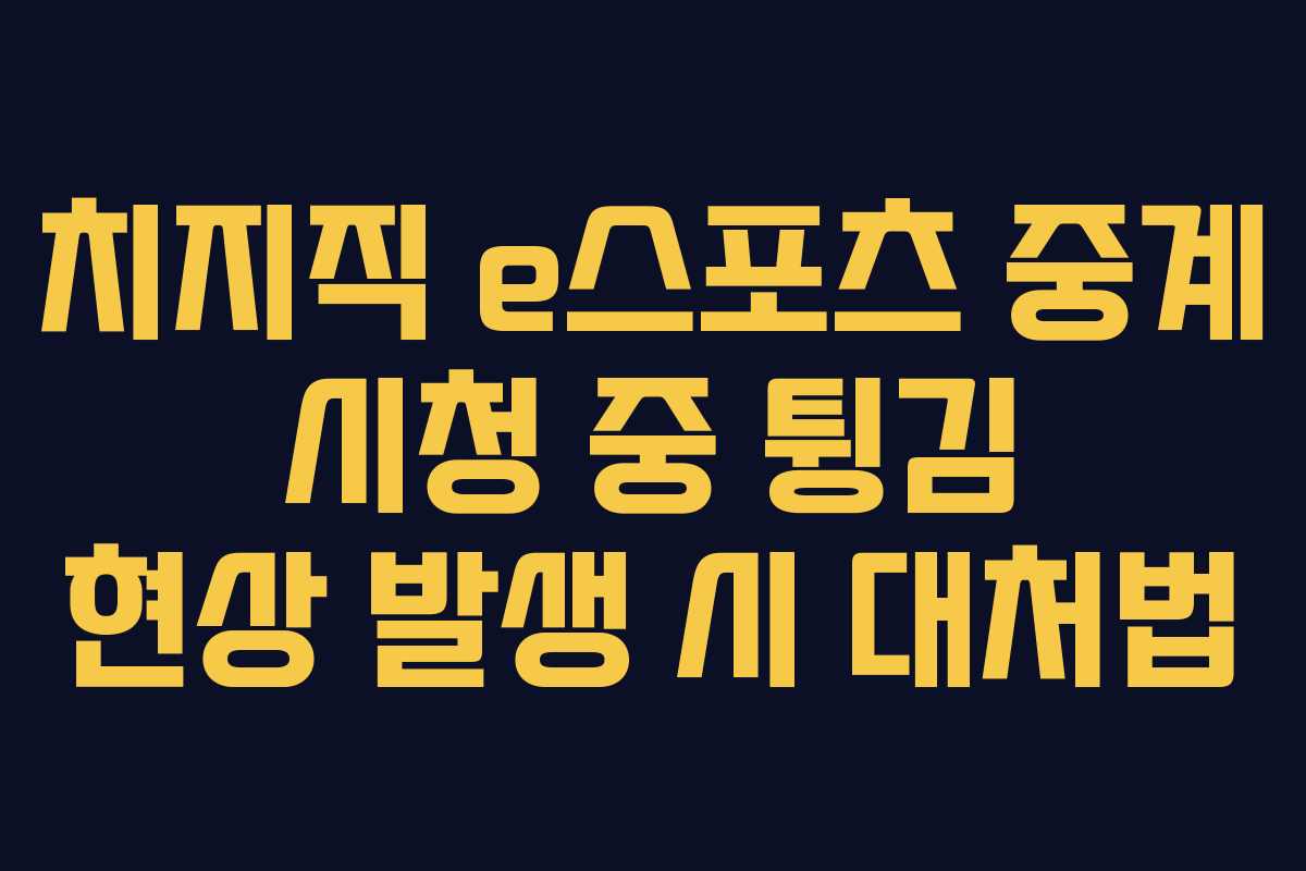 치지직-e스포츠-중계-시청-중-튕김-현상-발생-시-대처법