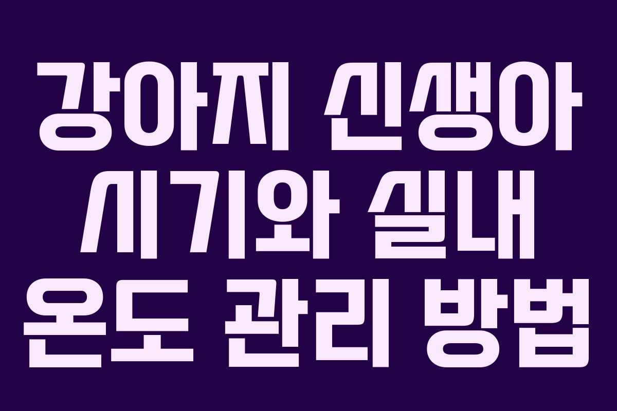 강아지-신생아-시기와-실내-온도-관리-방법