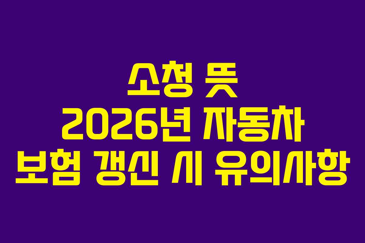 소청-뜻-2026년-자동차-보험-갱신-시-유의사항